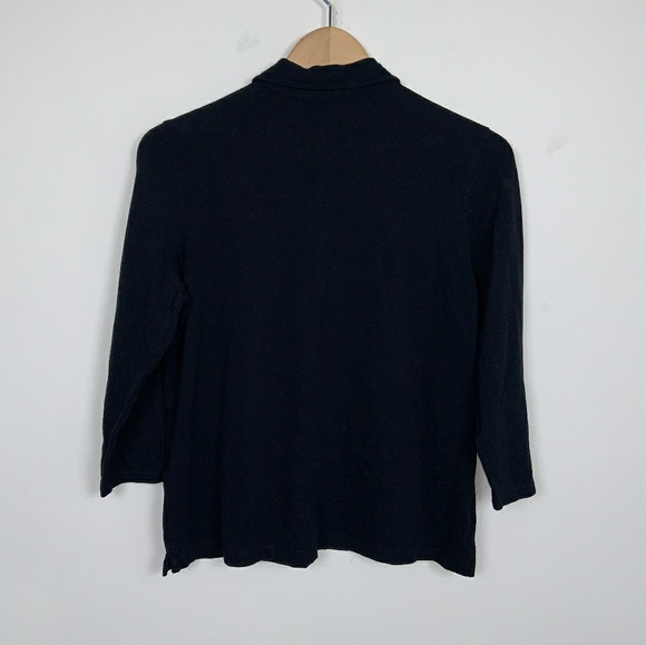 Talbots Top Polo Long Sleeve Black Sz: L - Picture 2 of 3